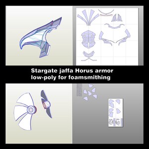 Stargate Jaffa Horus-pantser .BOB low-poly voor schuimsmeden afbeelding 2