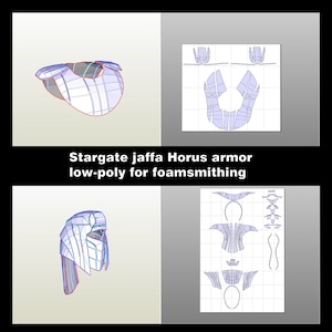 Stargate Jaffa Horus-pantser .BOB low-poly voor schuimsmeden afbeelding 3