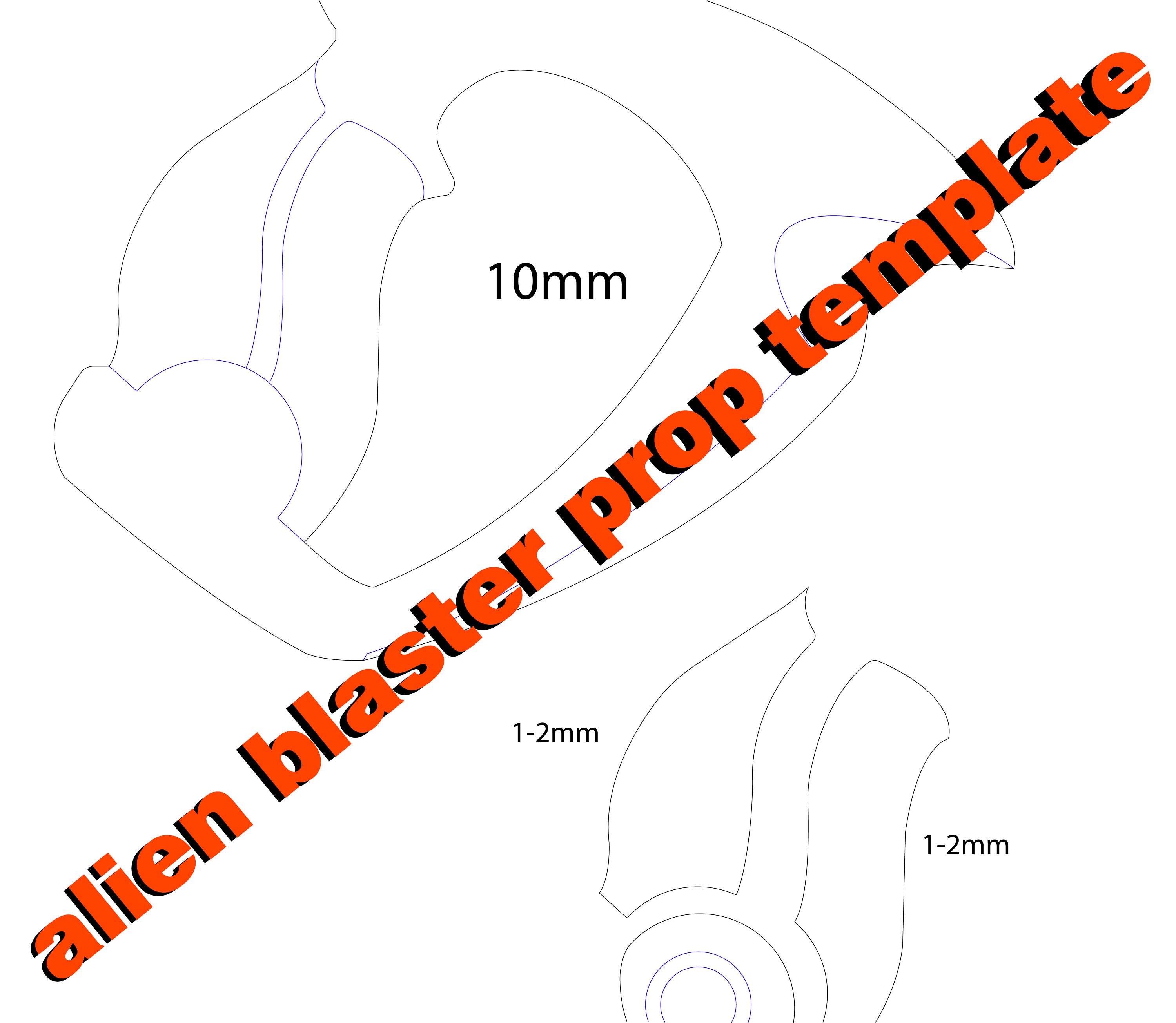 Alien Blaster Prop Template PDF - Etsy
