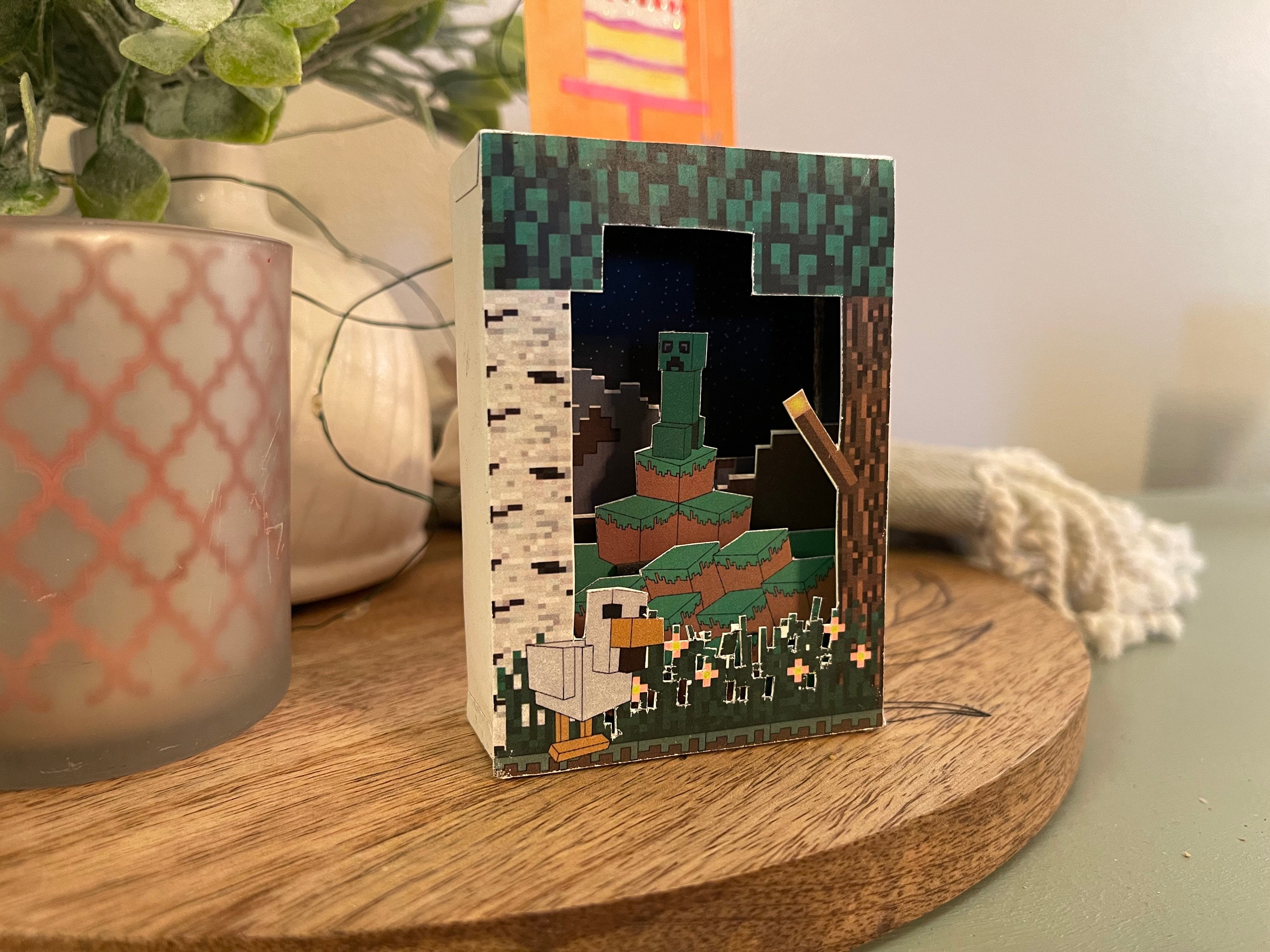 Minecraft creeper shadow box papercraft pdf Etsy France