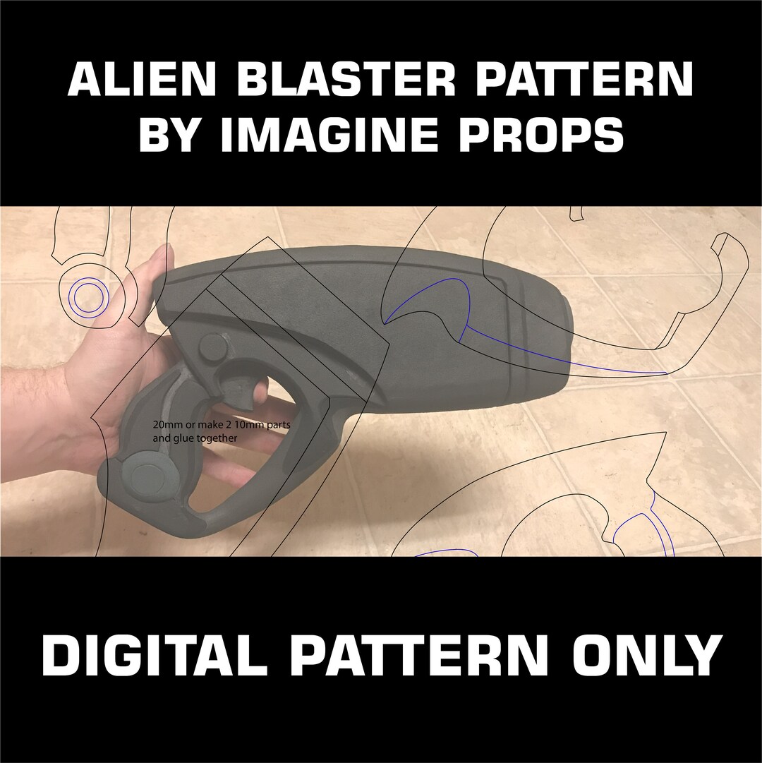 Alien Blaster Prop Template PDF - Etsy