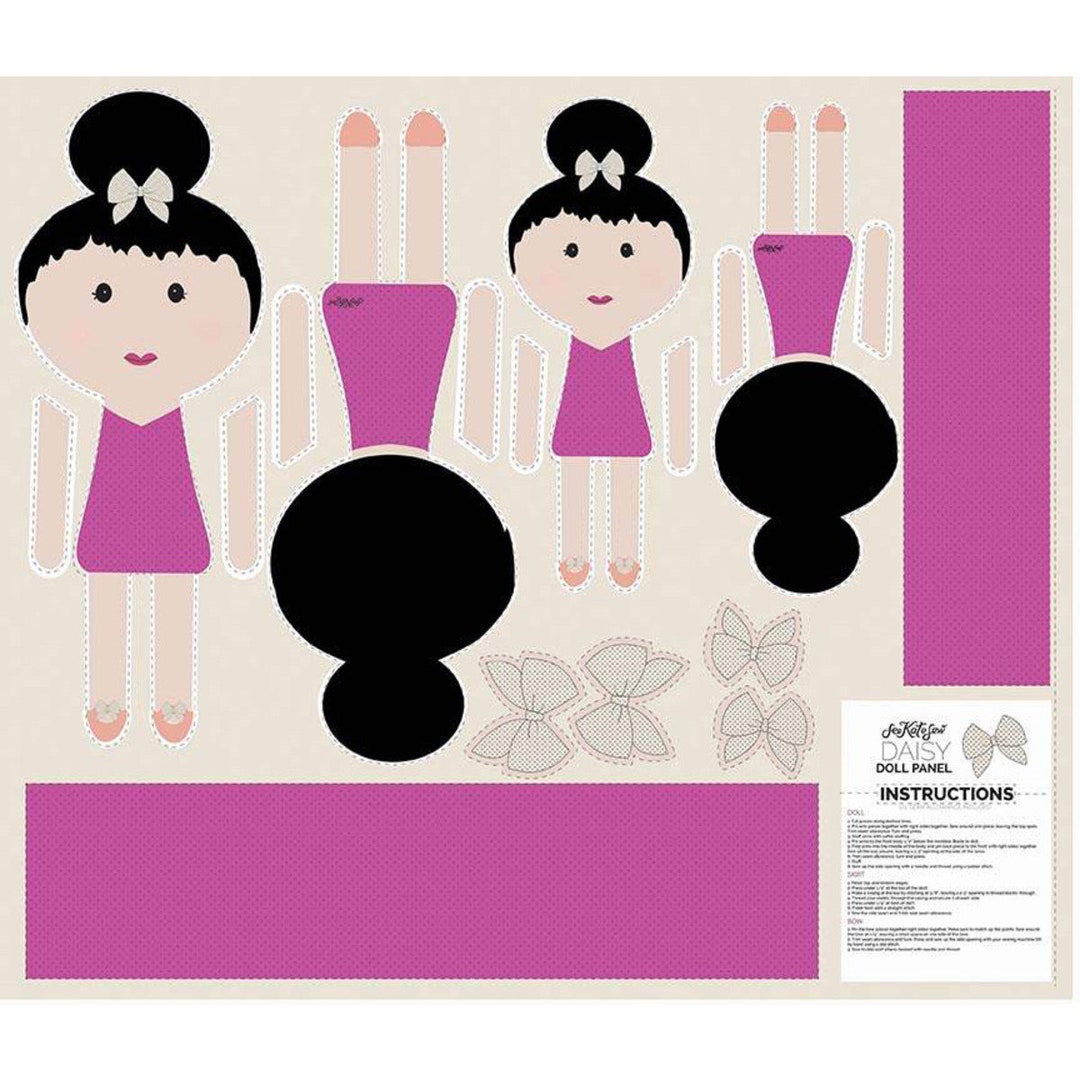 Riley Blake Top Knot Doll Panel Etsy