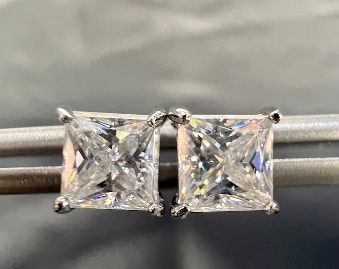 Moissanite Twisted Platinum-Plated Earrings