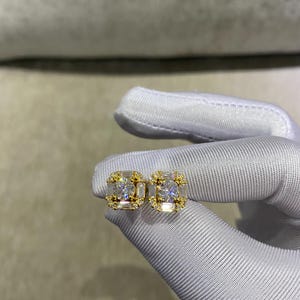 Moissanite Earrings Studs Screwbacks brilliant cut and baguette cuts 3 Carat Each Ear, VVS1 clarity, Diamond tester Approved.