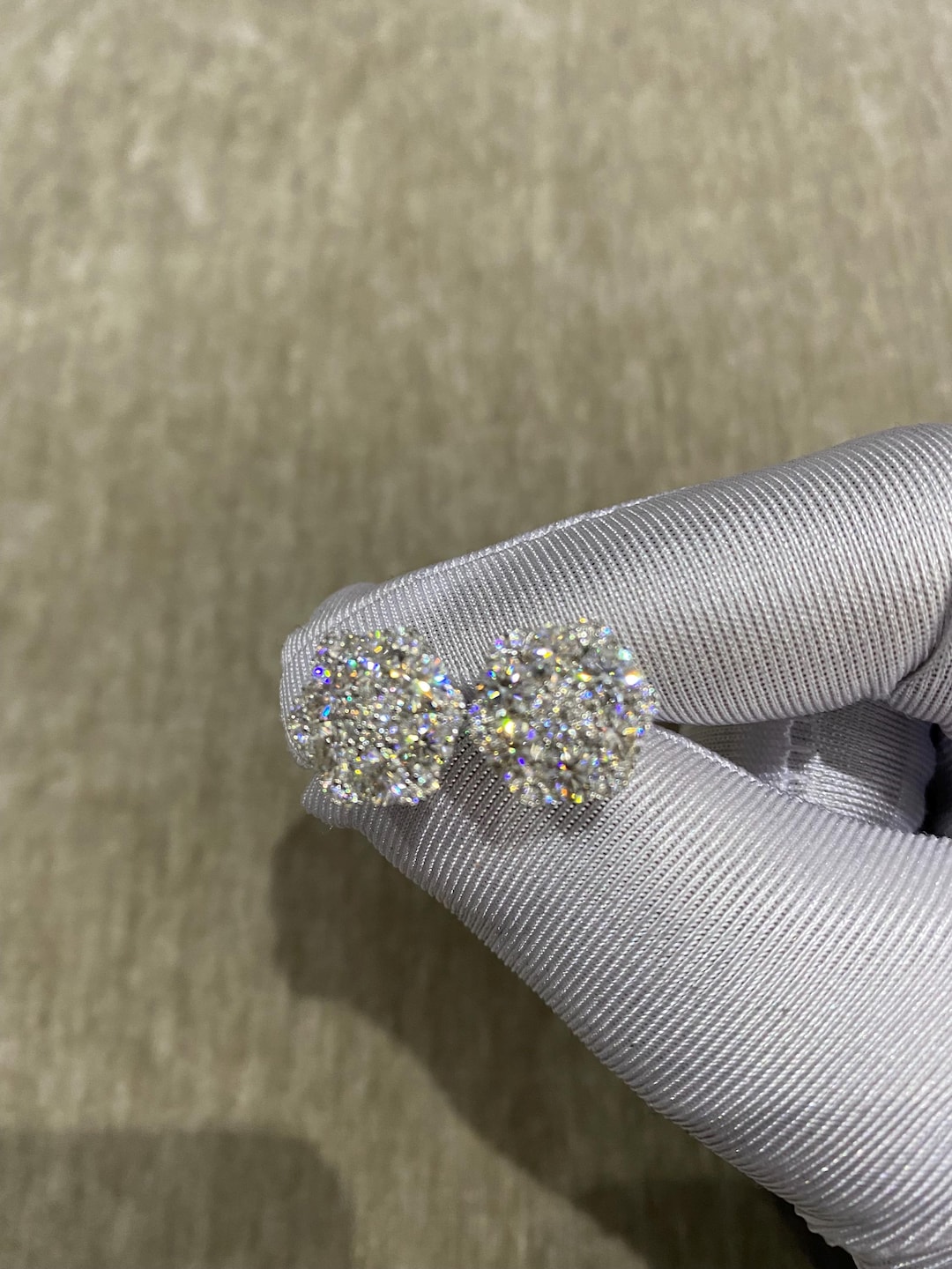 Moissanite earrings Snowflake Cluster studs VVS1 Quality 11mm