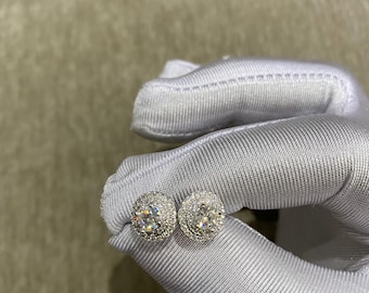 10mm moissanite studs double halo earrings