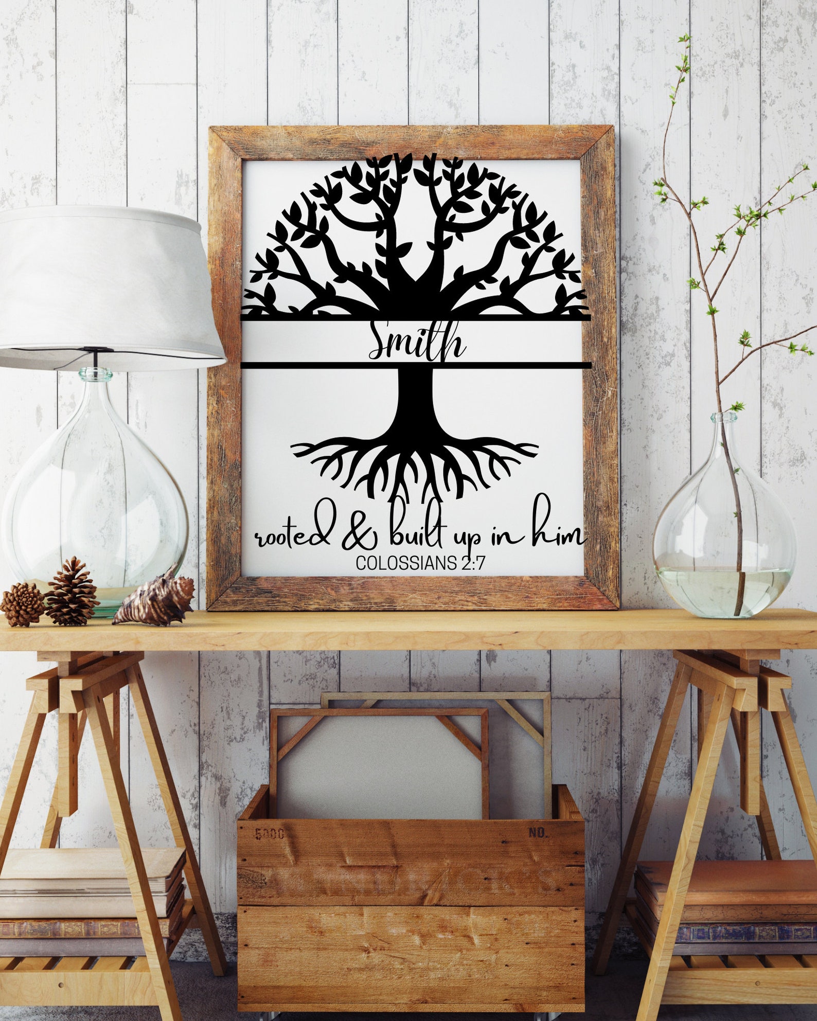 Editable Family Tree Template With Bible Verse - Personalize With Your ...