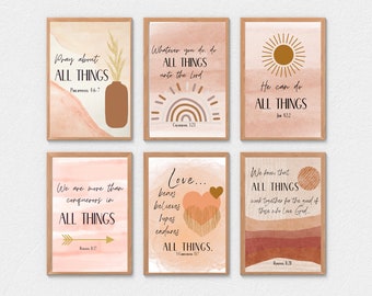 Boho Inspired Bible Verse Prints- Boho Rainbow - Bible Verses- Digital Print-  Print at Home - Wall Hanging- Framed Print - Scrappy Journal