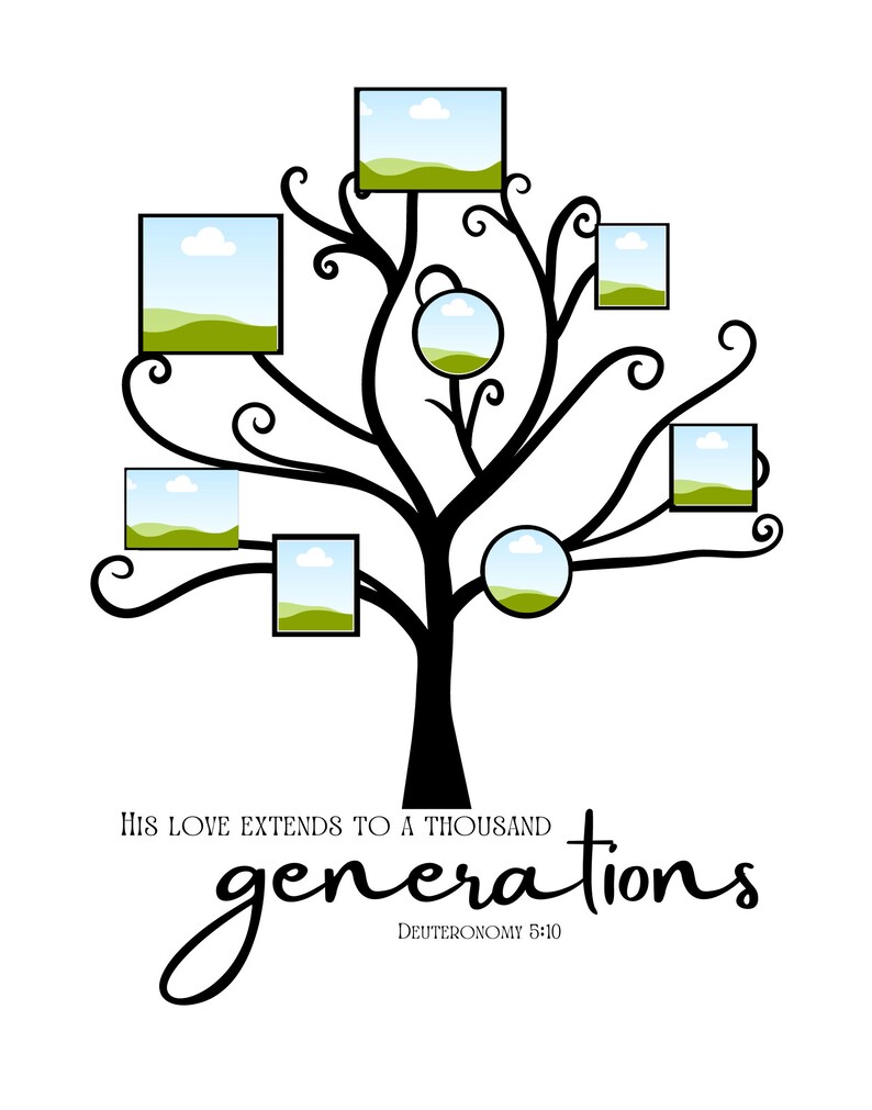 Editable Family Tree Printable With Photos and Bible Verse Etsy