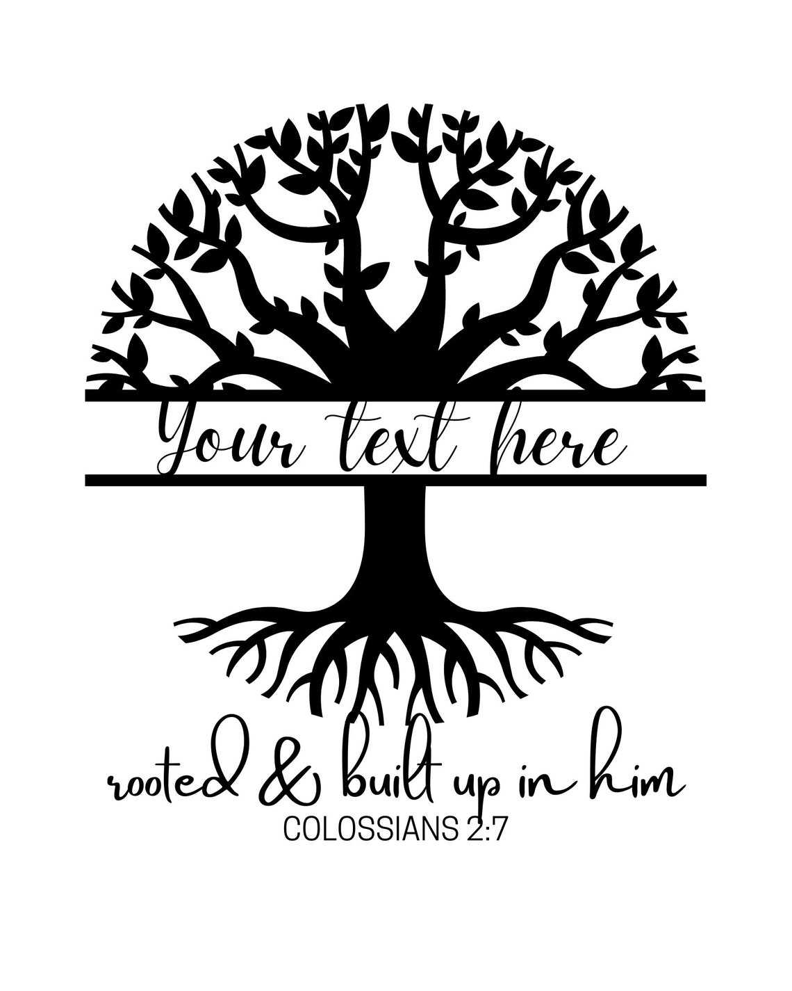Editable Family Tree Template With Bible Verse - Personalize With Your ...