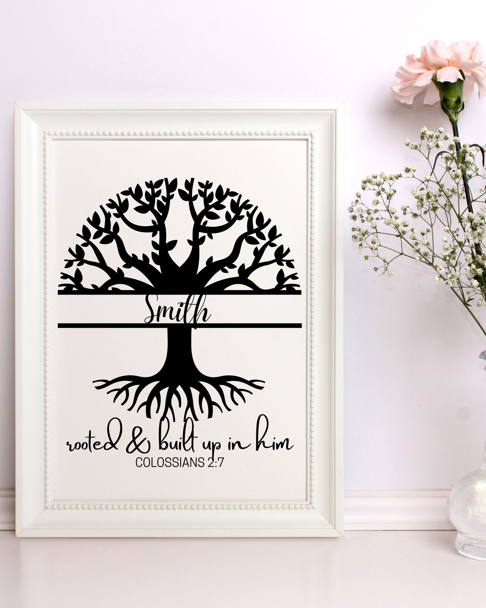 Editable Family Tree Template With Bible Verse Personalize With Your ...