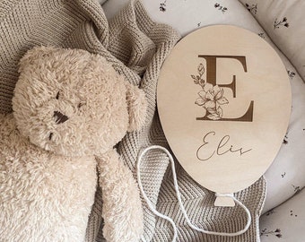 Personalisiertes Namenschild, Balloon with Name, Baby Arrival Sign, Babyzimmer Dekoration, Nursery, Newborn Gift, Baby Name Announcement