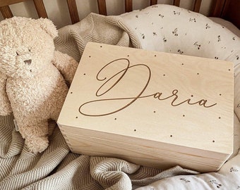 Erinnerungskiste Baby , Holzbox mit Namen, Keepsake Box, Memory Box, Personalisierte Erinnerungskiste, Holzbox mit Namen, Geburtsurkunde