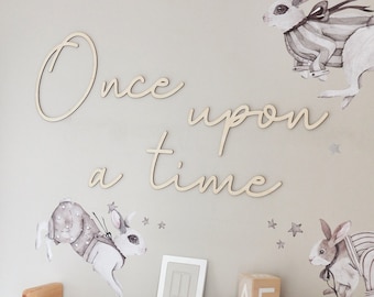 Wooden wall sign Once upon a time, Kinderzimmer Deko, Kids bedroom decor, Playroom, Kid's library sign, Babyzimmer Sschriftzüge, Babyzimmer