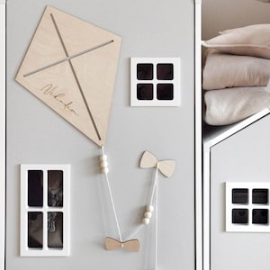 Aquilone in legno con nome, wanddeko, decorazione da parete, asilo nido, kinderzimmer, babyzimmer, arredamento personalizzato con nome,