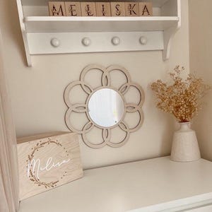 Wandspiegel infrangibile per bambini, Bruchsicherer Wandspiegel per bambini, Blumen Spiegel Babyzimmer, Kinderzimmer Wanddeko, Decorazione da parete per la scuola materna