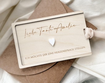 Patenonkel Patentante fragen personalisiert | Willst du meine Patentante sein I Willst du mein Patenonkel sein | personalisierte Holzkarte