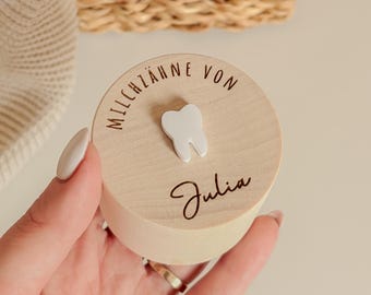 Zahndose personalisiert avec nom, Milchzahndose, Milchzahnbox, Holzbox für Milchzähne, Kindandenken, Babygeshenk, Babygeschenke Geburt Taufe
