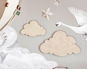 Clouds decor, Nursery Wall Art, Babyzimmer Deko aus Holz, Wanddeko, Wolken an der Wand, Baby Room Decoration, Kinderzimmer Deko, Wandtattoo