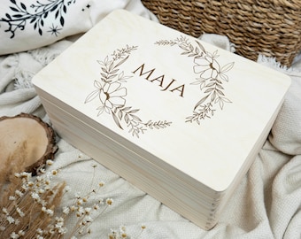 Erinnerungskiste Baby , Holzbox mit Namen, Keepsake Box, Memory Box, Personalisierte Erinnerungskiste, Holzbox mit Namen