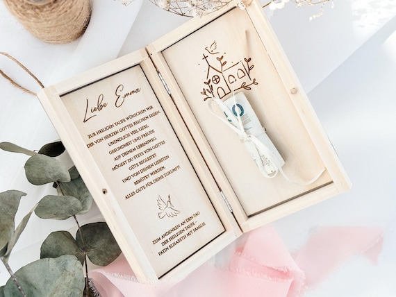Personalisierte Geschenkbox, Geldgeschenk zur Taufe, Geldgeschenk Box, Taufgeschenke für Jungen, Taufgeschenke für Mädchen