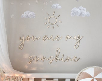 You are my sunshine wall decor, Inschrift, Kinderzimmer Schriftzüge, Wandschriftzüge, wandddeko, babyzimmer, Nursery, Baby room
