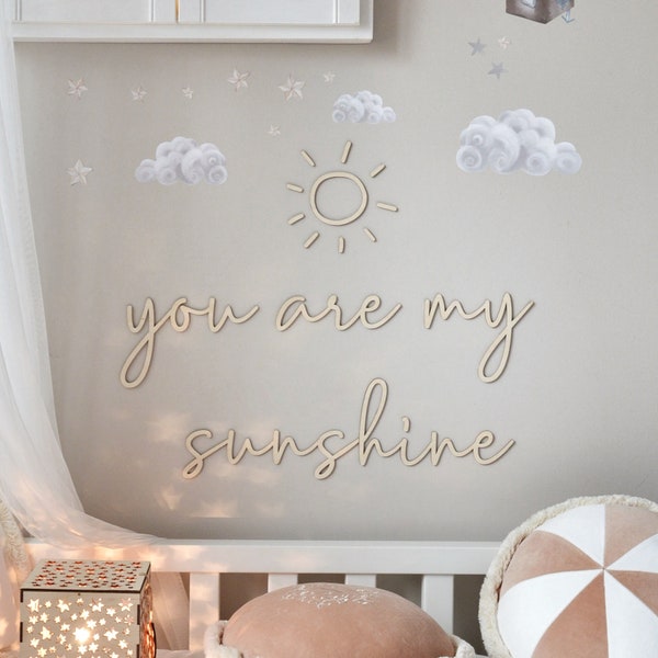 You are my sunshine wall decoration, Inschrift, Kinderzimmer Schriftzüge, Wandschriftzüge, wandddeko, babyzimmer, Nursery, Baby room