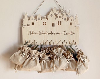 Adventskalender zum befüllen, Adventskalender aus Holz, Kinder, Personalisierter mit Name, Advent, Weihnachten, DIY, craft houses, Calendar