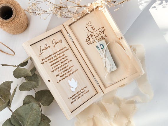 Personalisierte Geschenkbox, Geldgeschenk zur Taufe, Geldgeschenk Box, Taufgeschenke für Jungen, Taufgeschenke für Mädchen