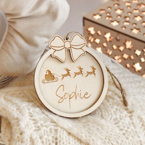 Personalisiert Weihnachtskugel mit Name, Mein erstes Weihnachten, Christbaumschmuck, Baby's First Christmas Bauble, Christmas ornament