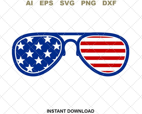 Aviator Sunglasses American Flag Svg Dxfmerica Svg Cdr - Etsy