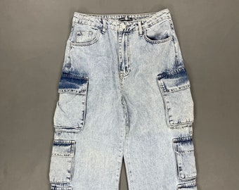 Boohoo Baggy vintage Cargo Pant Taille : EU/DE 36/38 Jeans unisexe