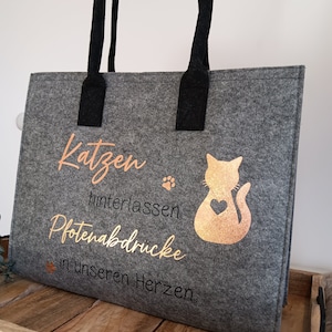 Katzentasche | Filz Tasche mit Katzendesign | Tasche für Katzenliebhaber |