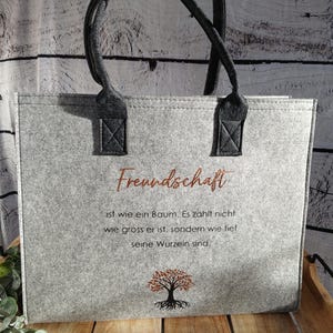 Freundschaft Spruch Tasche | Tasche für Freunde | Filz Shopper mit Freundschaft's Spruch | Geschenk für Freunde