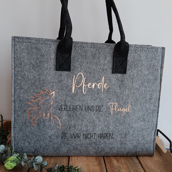 Pferdetasche | Tasche mit Pferde Spruch | Tasche mit Pferde Motiv | Tasche für Pferdeliebhaber | Geschenk für Pferdemädchen