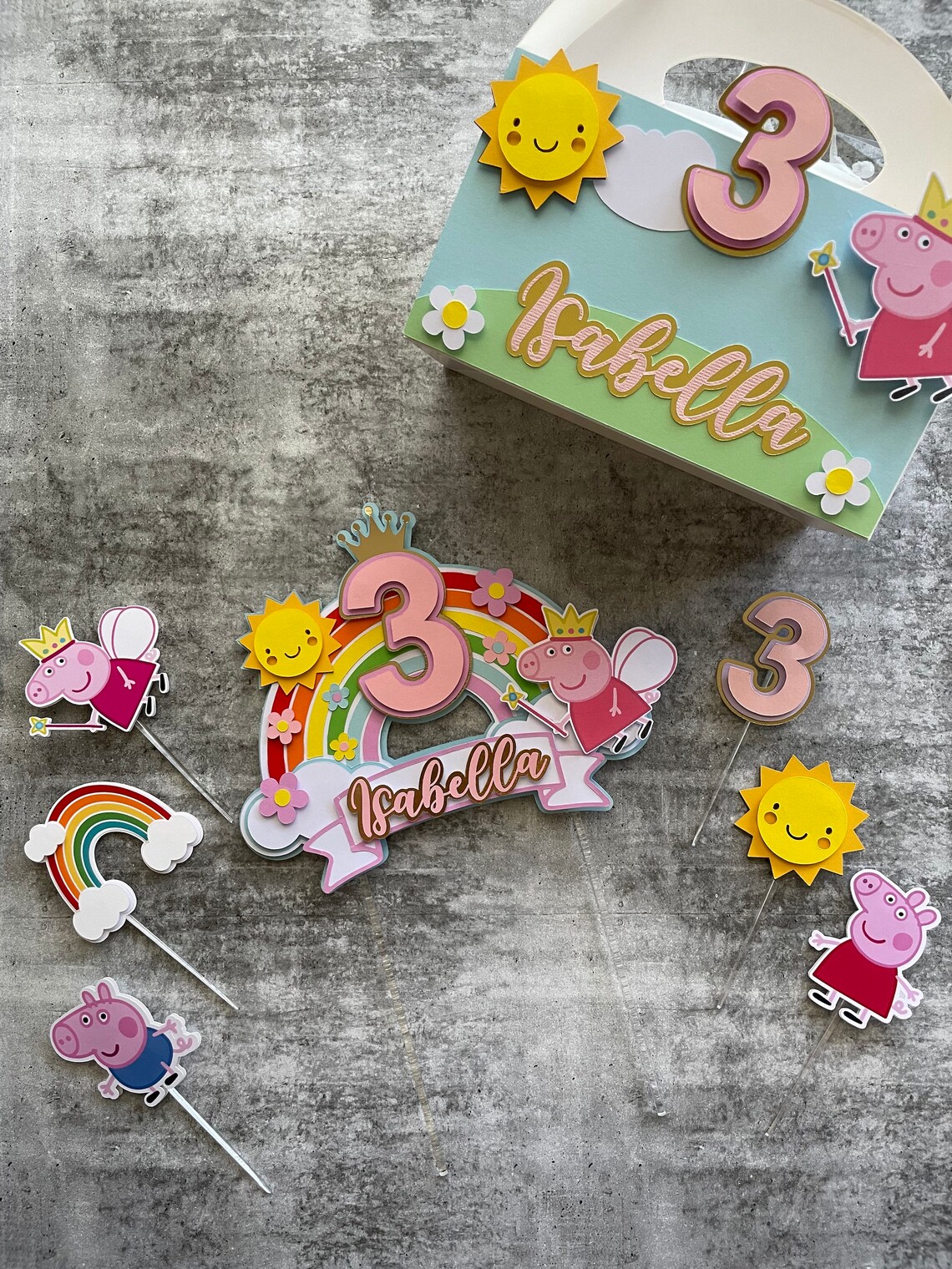 Rainbow Cake Topper Custom Cake Topper Fairy Cake Topper Etsy Australia