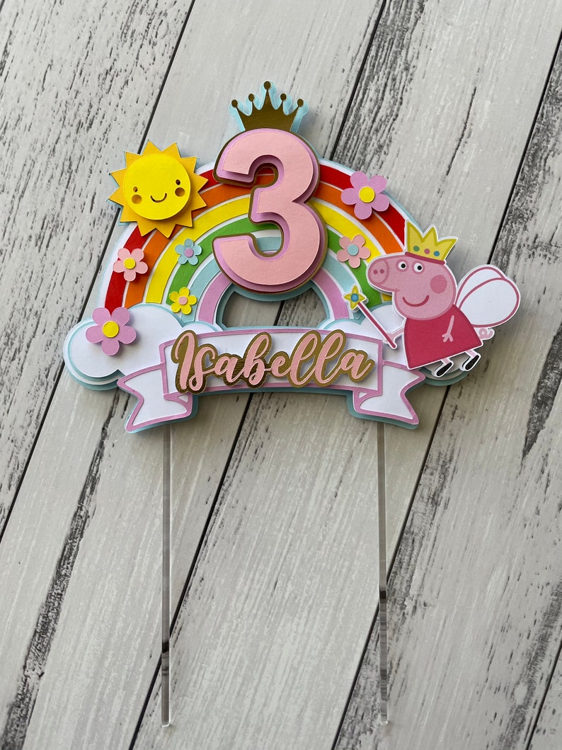 Rainbow Cake Topper Custom Cake Topper Fairy Cake Topper Etsy Australia