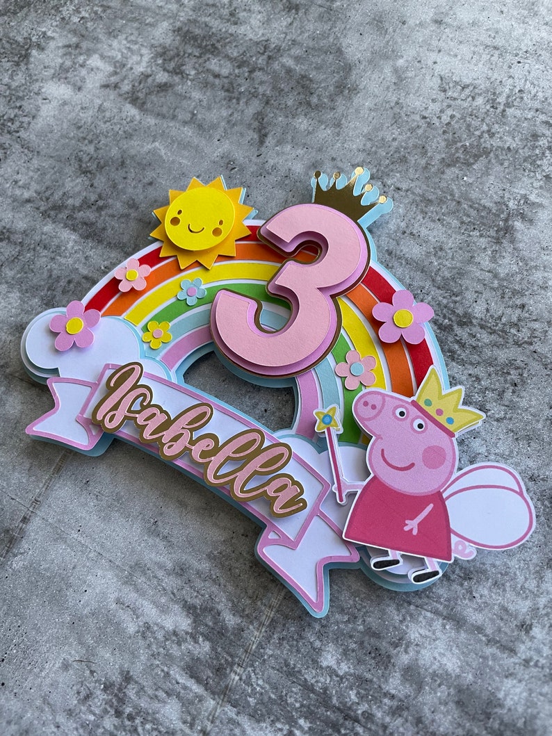 Rainbow Cake Topper Custom Cake Topper Fairy Cake Topper Etsy Australia