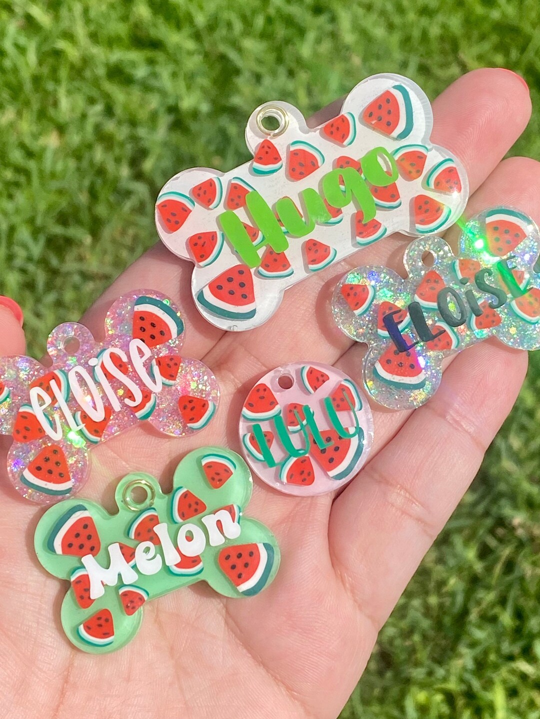 Watermelon Pet Tag Watermelon Dog Tags Summer Dog Tag Etsy