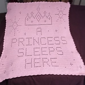 Crochet Blanket Pattern, Filet Blanket, A Princess Sleeps Here Blanket PDF, UK Terms (Updated Pattern)