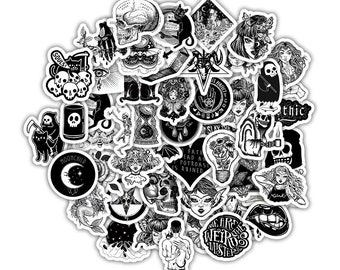 Gothic Horror Stickers 50pcs! Dark Decor Witch Vinyl Stickers Scrapbooking DIY Horror Journal/Laptop Stickers Papercraft and Hobby Novelty