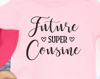 T-shirt Assorti Future Super Cousine Annonce de Grossesse Cousine Cousin Soeur Frère Future Maman Naissance Bebe France