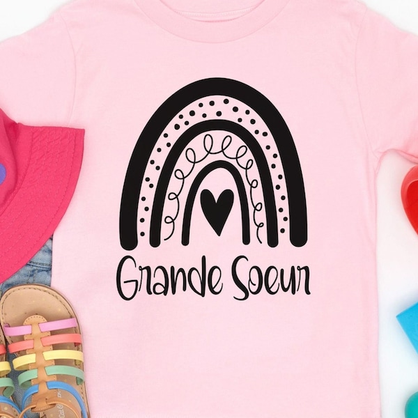 T-shirt Assortis Grande Soeur et Petite Soeur Annonce de Grossesse Maman Naissance Bebe Fille France