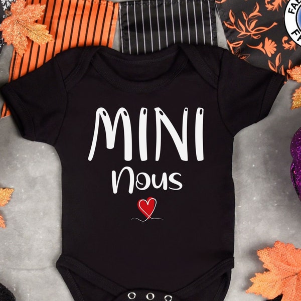 Body Bodie "Mini Nous" Annonce de Grossesse Cadeau Personnalisé pour Bébé à Noël Future Maman Futur Papa