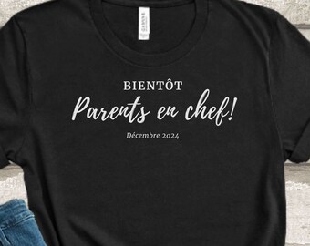 Annonce de Grossesse au Papa | T-shirt Couple Personnalisé Bientôt Parents Future Maman 2024 | Grossesse Originale Grand Parents Futur Papa