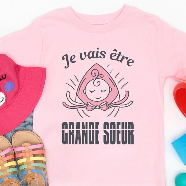 T-shirt Personnalisé Grande Soeur Grand Frère Cadeaux Assortis Famille Annonce de Grossesse Naissance Bébé France