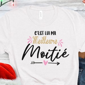 T-shirt Couple Assorti Saint Cadeau Ma Meilleure Moitié