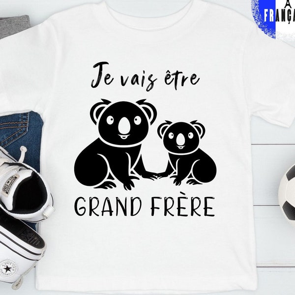 T-shirt Annonce de Grossesse Futur Grand Frère. Je Vais Être Grand Frere Koalas Mignons Naissance Maternité