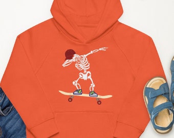 Sweat à Capuche Écologique Enfants Cadeau Halloween Squelette Dance Dab Dabbing Skateboard