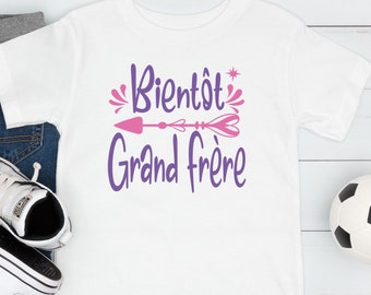 T shirt "Bientôt Grand Frère" Annonce Enfant Idée Cadeau Annonce Grossesse et Naissance Bébé pour Petit Garçon FRANCE